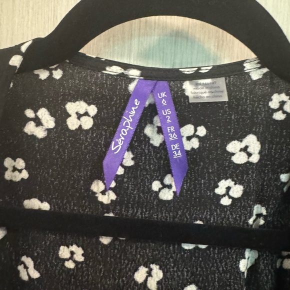 Seraphine Black Midi Wrap Maternity Dress - Picture 4 of 5